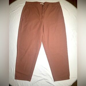 Eileen Fisher W 12 Organic Cotton Hemp Rust Clay Ankle Pants